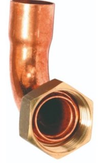 racor 2 piezas curvo cuello y plano roscar soldar cobre g.f