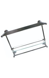 portatoallas con repisa cristal adf 6233-b2 100% laton largo 50 cms