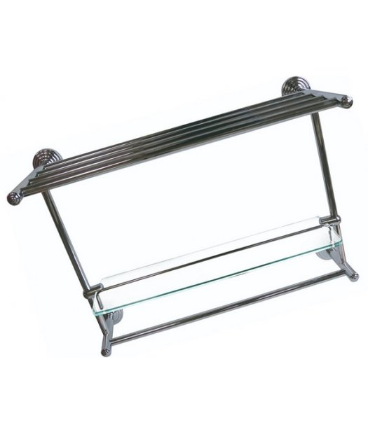 portatoallas con repisa cristal adf 6233-b2 100% laton largo 50 cms
