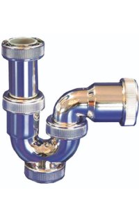 sifon curvo plastico cromo lavabo-bide sin valvula 1"1/2x40 racor extensible