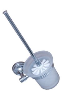 escobillero pared adf paris 6511 100% laton vaso cristal
