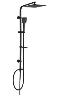 columna de ducha suelta inox-laton adf cenxi barra cuadrada negra