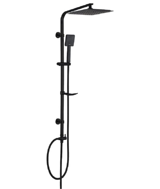columna de ducha suelta inox-laton adf cenxi barra cuadrada negra