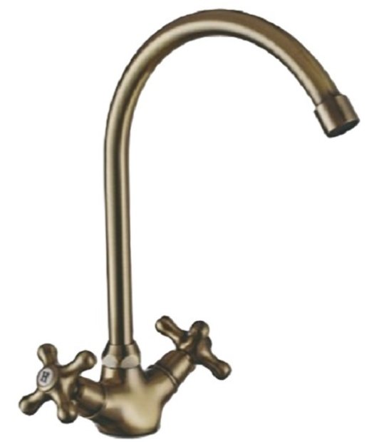 monoblock fregadero ca�o cisne rustic laton envejecido