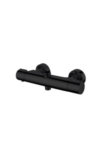 termostatica plato ducha negra 2 salidas m1/2m3/4