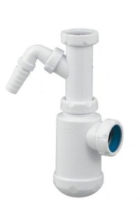 sifon botella lavabo-bide sin valvula 1"1/2x40 con toma lavadora racor extensible tuerca loca