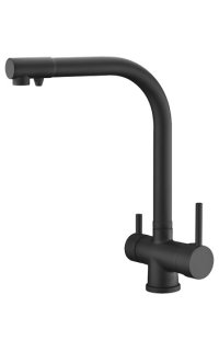 monomando adf osmosis fregadero negro doble maneta integrado 2 salidas