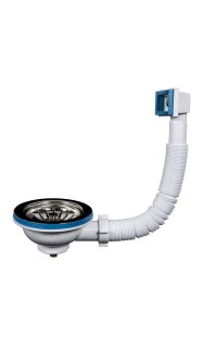 valvula fregadero gigante con rebosadero 1"1/2-40 rejilla 115 tipo teka cesta inox
