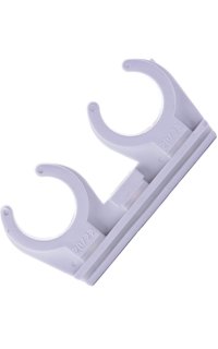 abrazadera clip m6 blanca doble