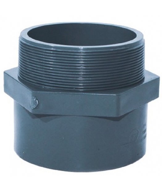 manguito mixto macho roscar pegar pvc adf