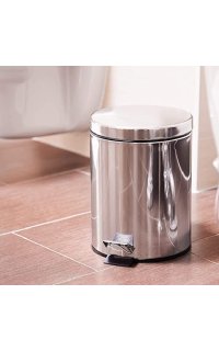 cubo-papelera higienica con pedal adf xt02-805 5 litros acero inox