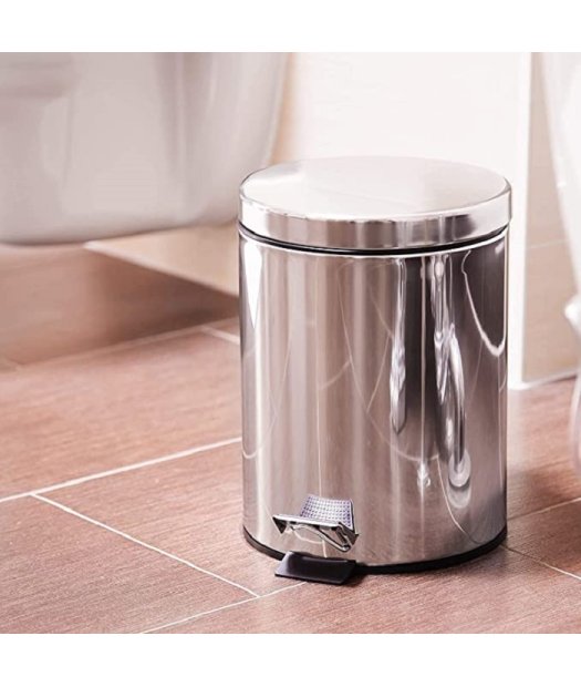 cubo-papelera higienica con pedal adf xt02-805 5 litros acero inox
