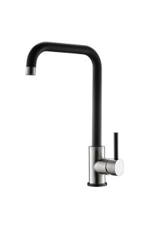 monomando fregadero adf cenxi acero inox 304 cromo-negro ca�o en l