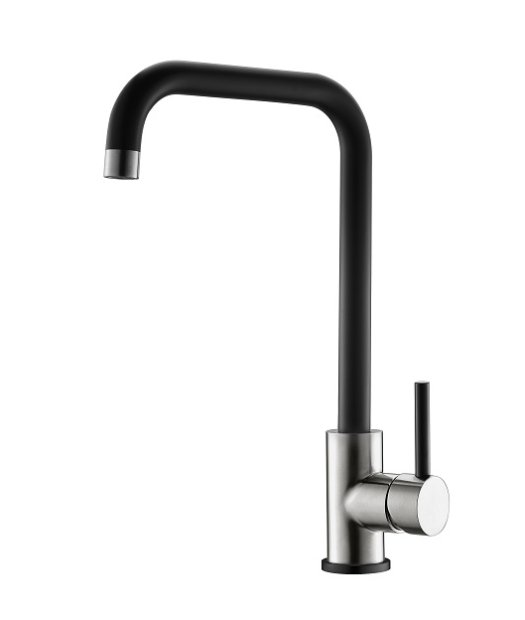 monomando fregadero adf cenxi acero inox 304 cromo-negro ca�o en l