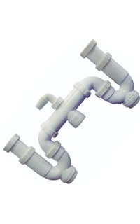 sifon fregadero doble orientable sin valvula racor extensible toma lavadora