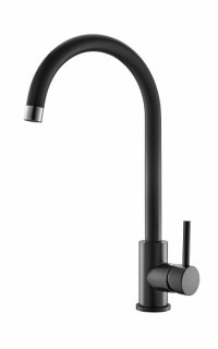 monomando adf cenxifregadero negro acero inox 304 ca�o cisne alto