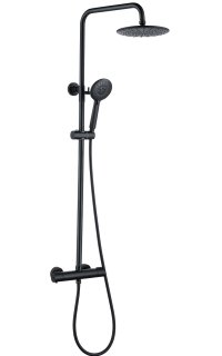 kit de ducha adf sparta termostico negro redondo