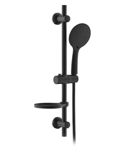 barra ducha completa redonda negra adf cenxi acero inox