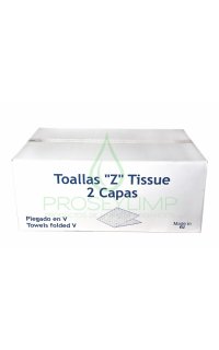 paquete 200 toallitas papel tissue 2 capas zig zag
