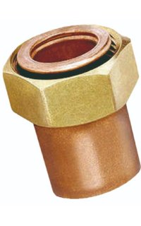 racor 2 piezas asiento plano roscar soldar tubo cobre g.f
