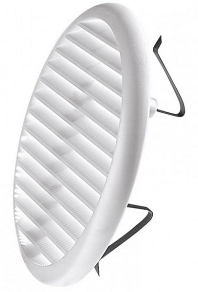 rejilla ventilacion redonda con muelle blanca en abs