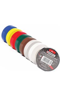 cinta aislante 10mm x 19 mtros varios colores